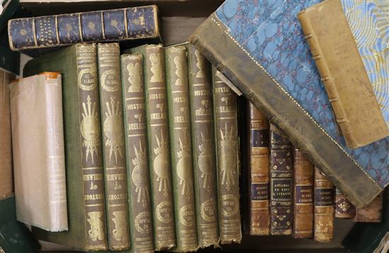 A collection of mixed leather bounds